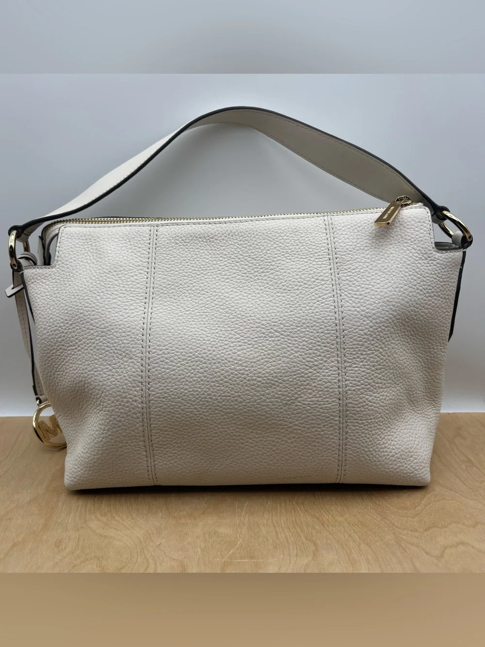 Michael Kors white pebbled